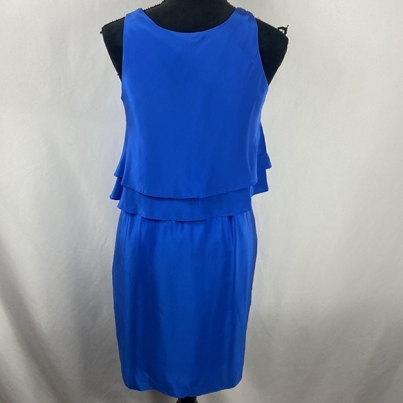 Amanda Uprichard Blue Silk Sleeveless Dress - Picture 2 of 6